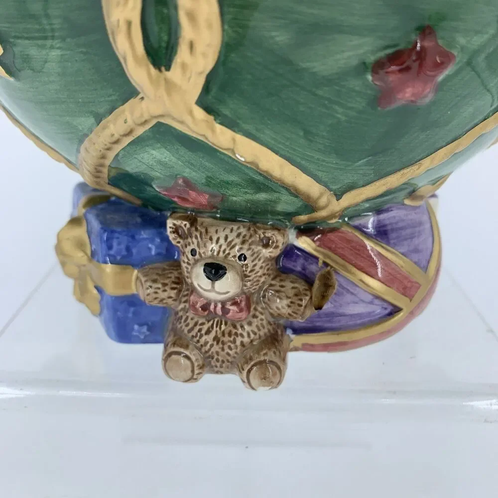Vtg 1994 Fitz And Floyd‎ Santa’s List Footed Hand Painted Bowl Christmas Gifts